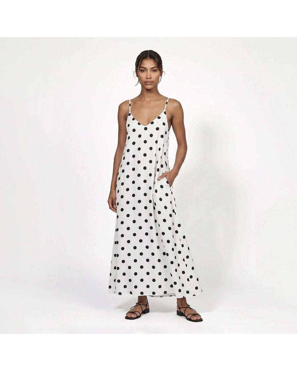 Aloha From Deer White Polka Dots Maxi Dress
