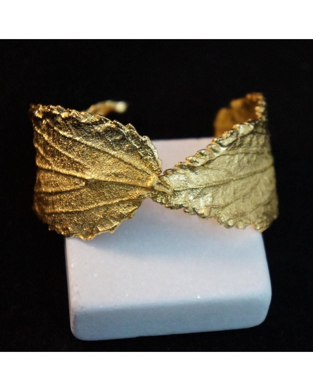 Mother Nature Jewelry Yellow Hibiscus Leaf Bracelet, Handmade Statement Cuff