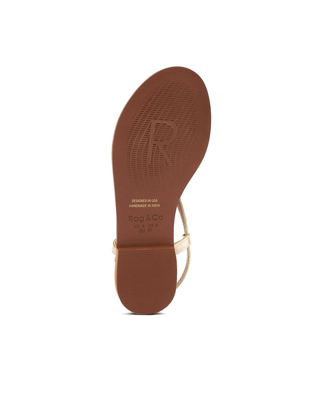 Rag & Co Brown Pheobe Strappy Flat Sandals