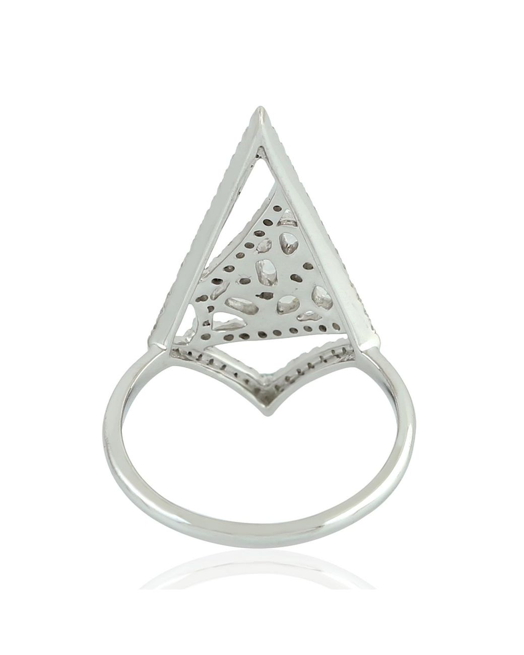 Artisan White 18K Geometric Diamond Statement Ring