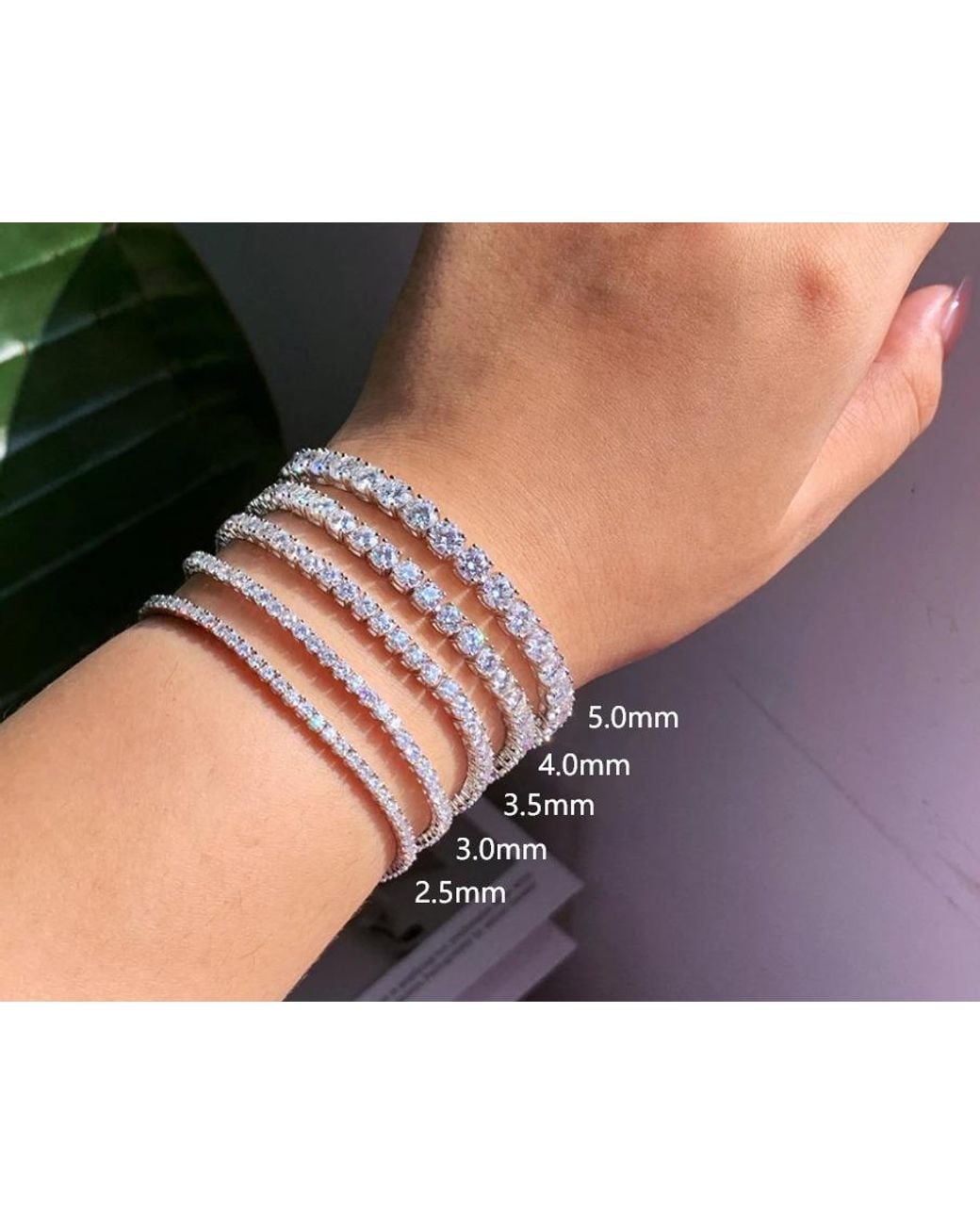 Juvetti Metallic Stacy Diamond Round Tennis Bracelet