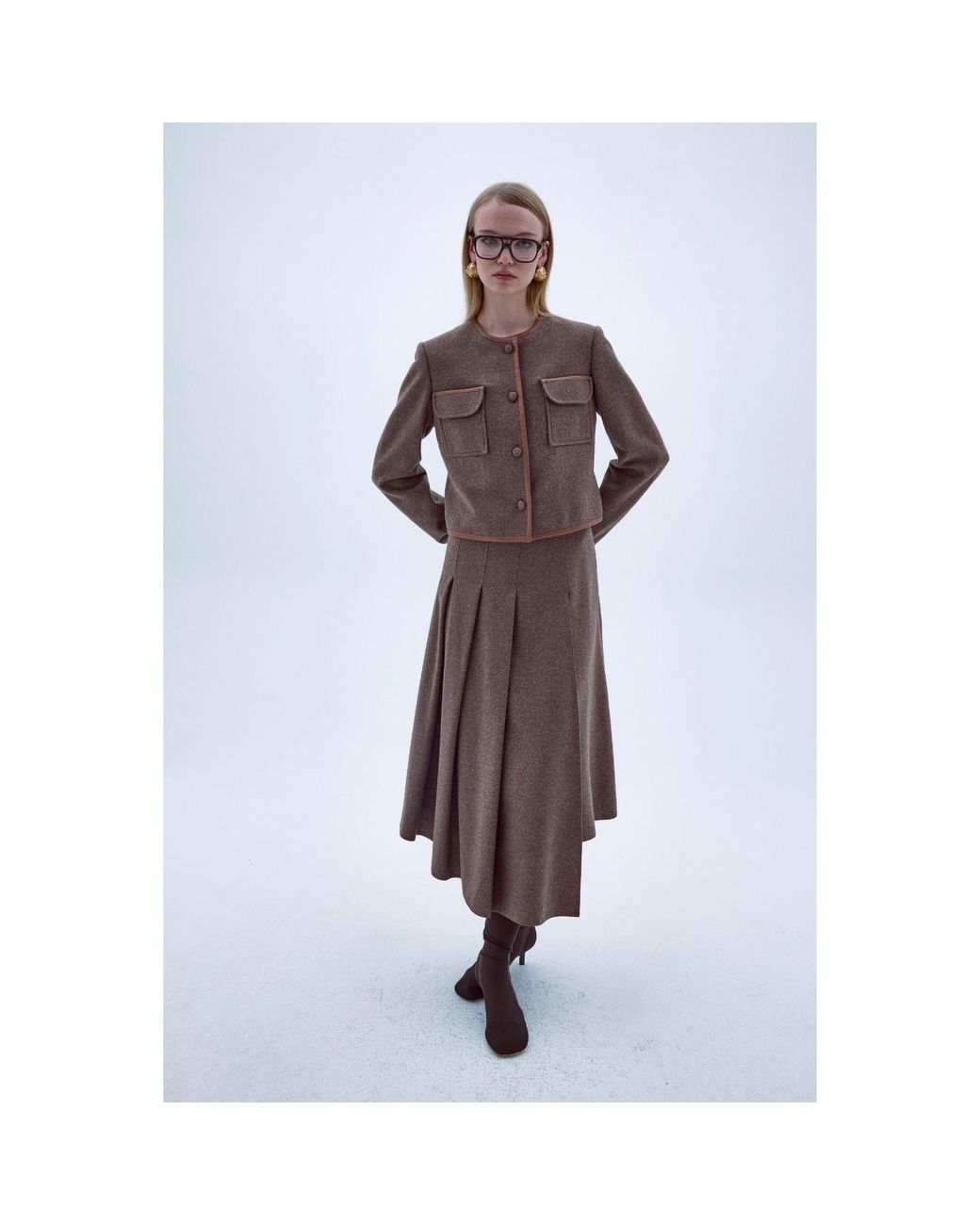 NAZLI CEREN Brown Irma Wool Jacket