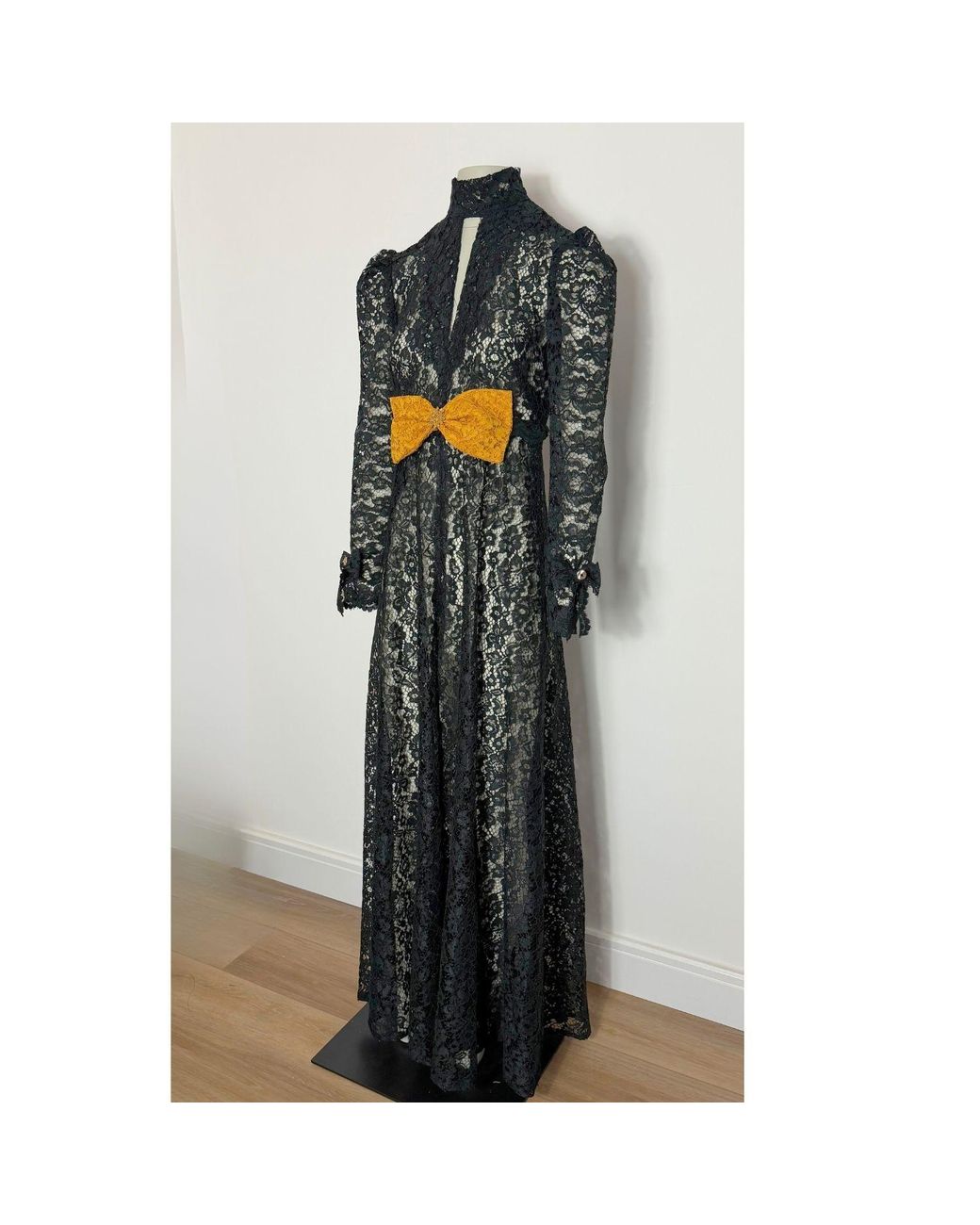 Couture to Your Door Black Gothic Lace Maxi Dress