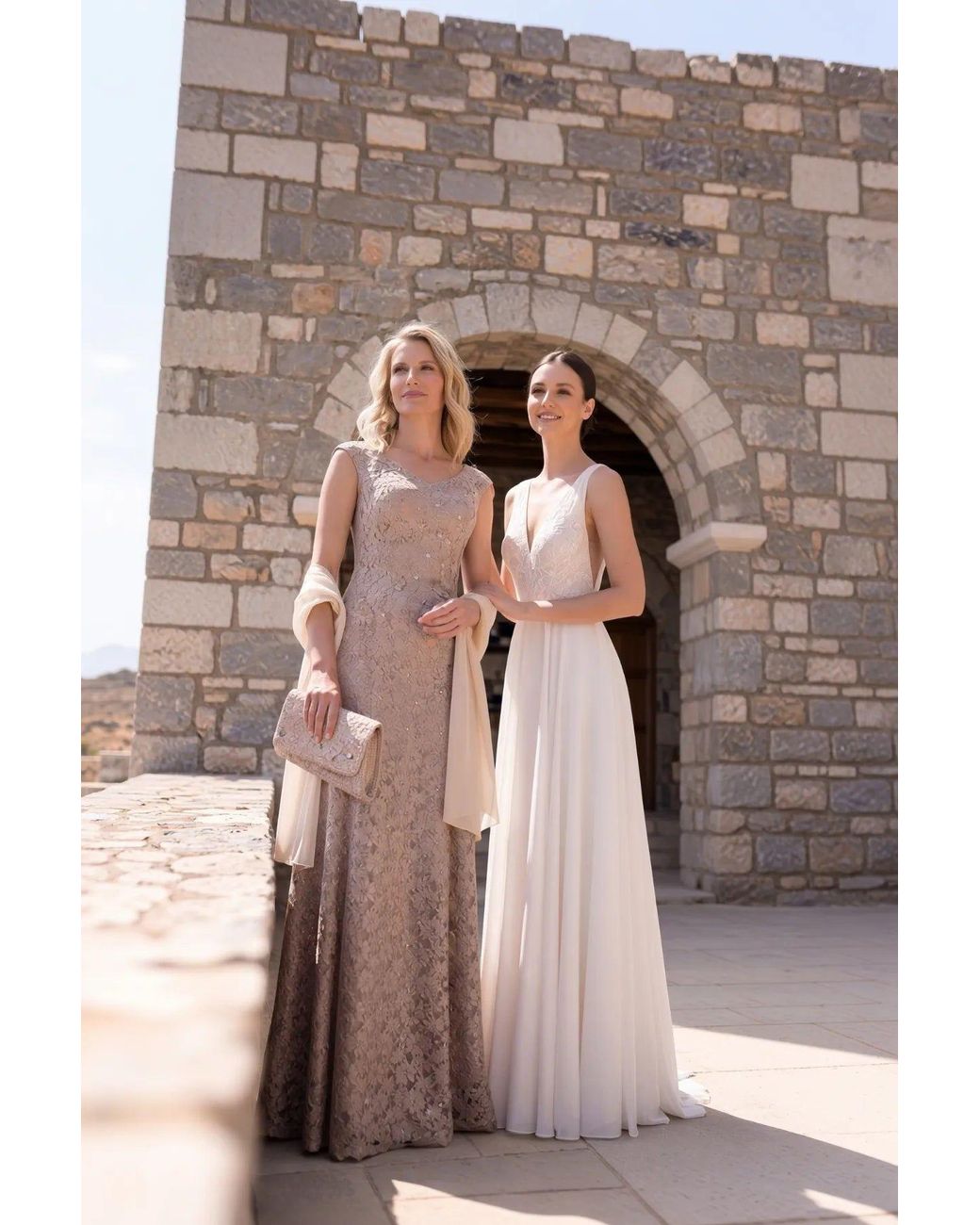 Luna Fashion House Natural Neutrals Maxi Lace Gown, Bruna