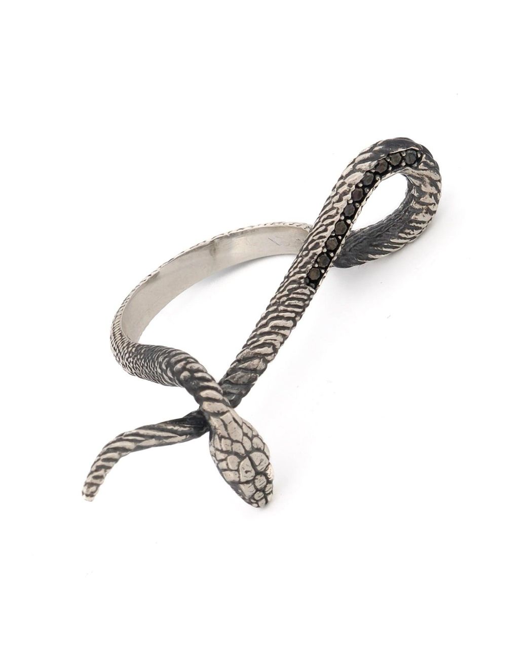 Ebru Jewelry Metallic Mythology Snake Sterling & Diamond Design Ring