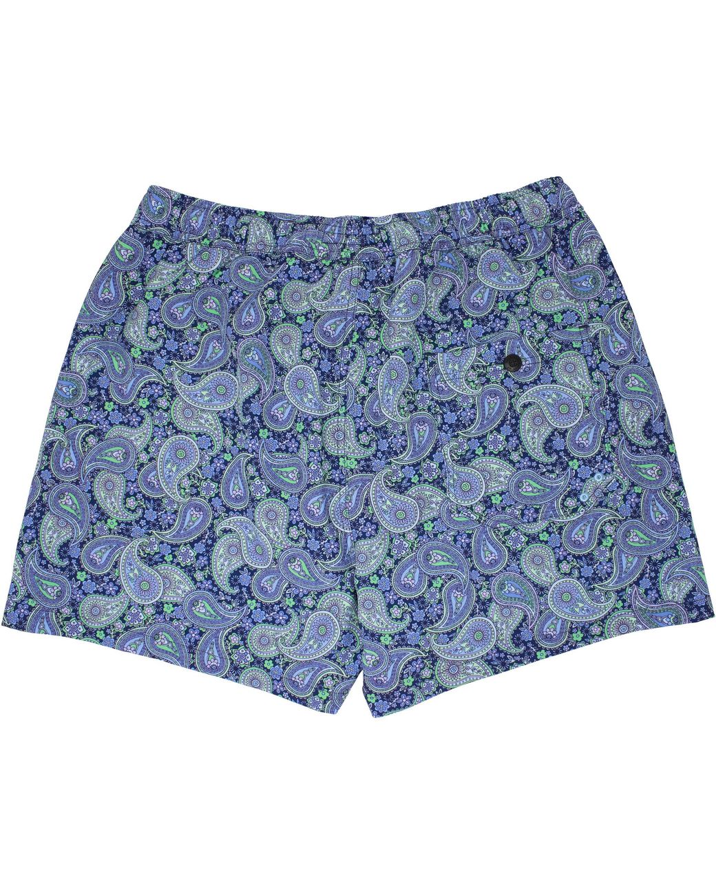 Lords of Harlech Blue Quack Pow Paisley Swim Short for men