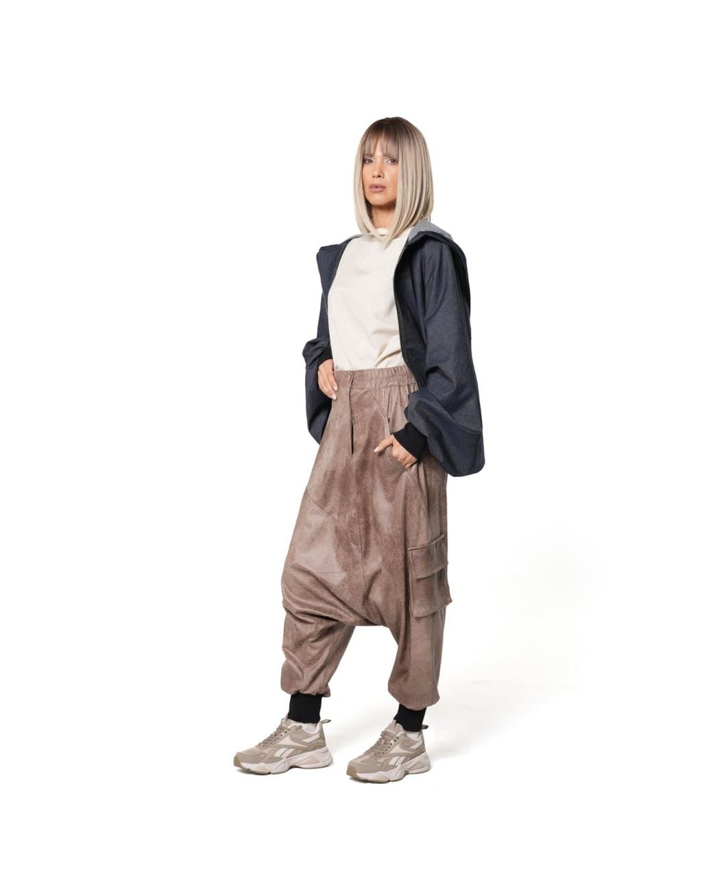 Metamorph Blue Extravagant Denim Jacket With Voluminous Sleeves