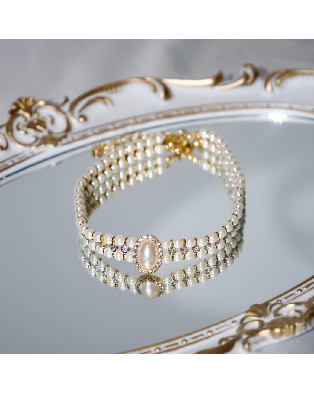 Miss Cecilia Metallic Amelia Pearl Ladies Choker