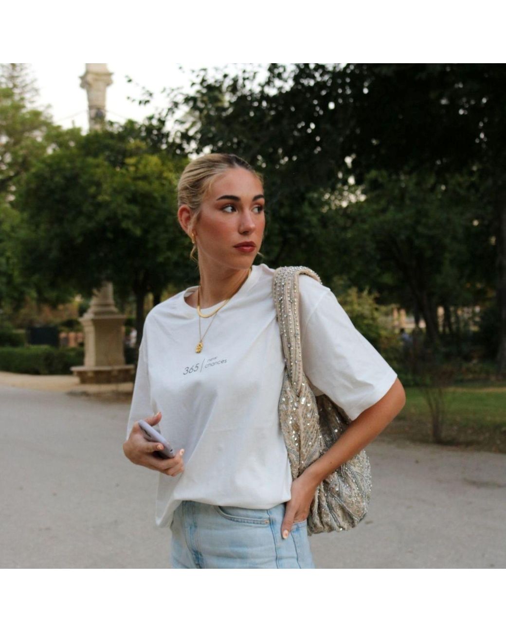 Mimhi Maison White Oversized Off- Cotton T-Shirt