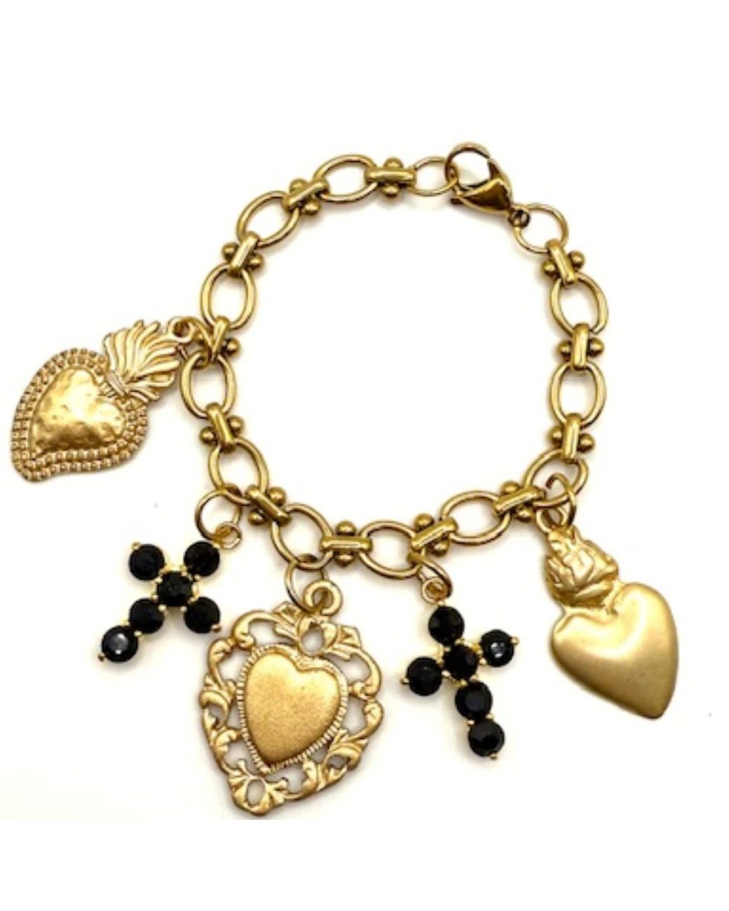 Achala Handcrafted Metallic Capucine Charm Bracelt