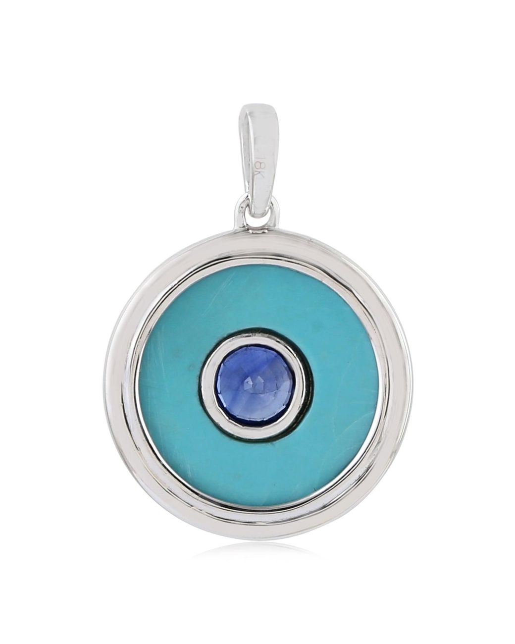 Artisan Blue 18K, Sapphire & Diamond Halo Pendant