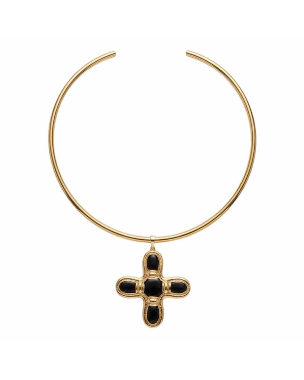 Divine Aria Metallic Obsidian Grounding Crystal Choker Necklace