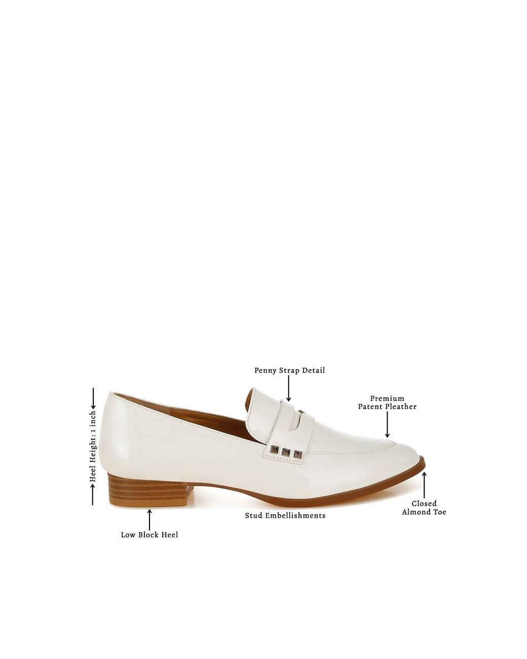 Rag & Co White Noshiya Off Patent Pleather Penny Loafers By Rag & Co