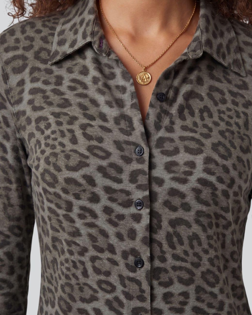 Lords of Harlech Black Scarlet Leopard Sage Merino Jersey Long-Sleeve Shirt