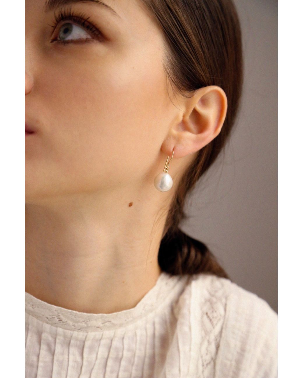 Katy Faye Metallic Olivia Pearl Earrings