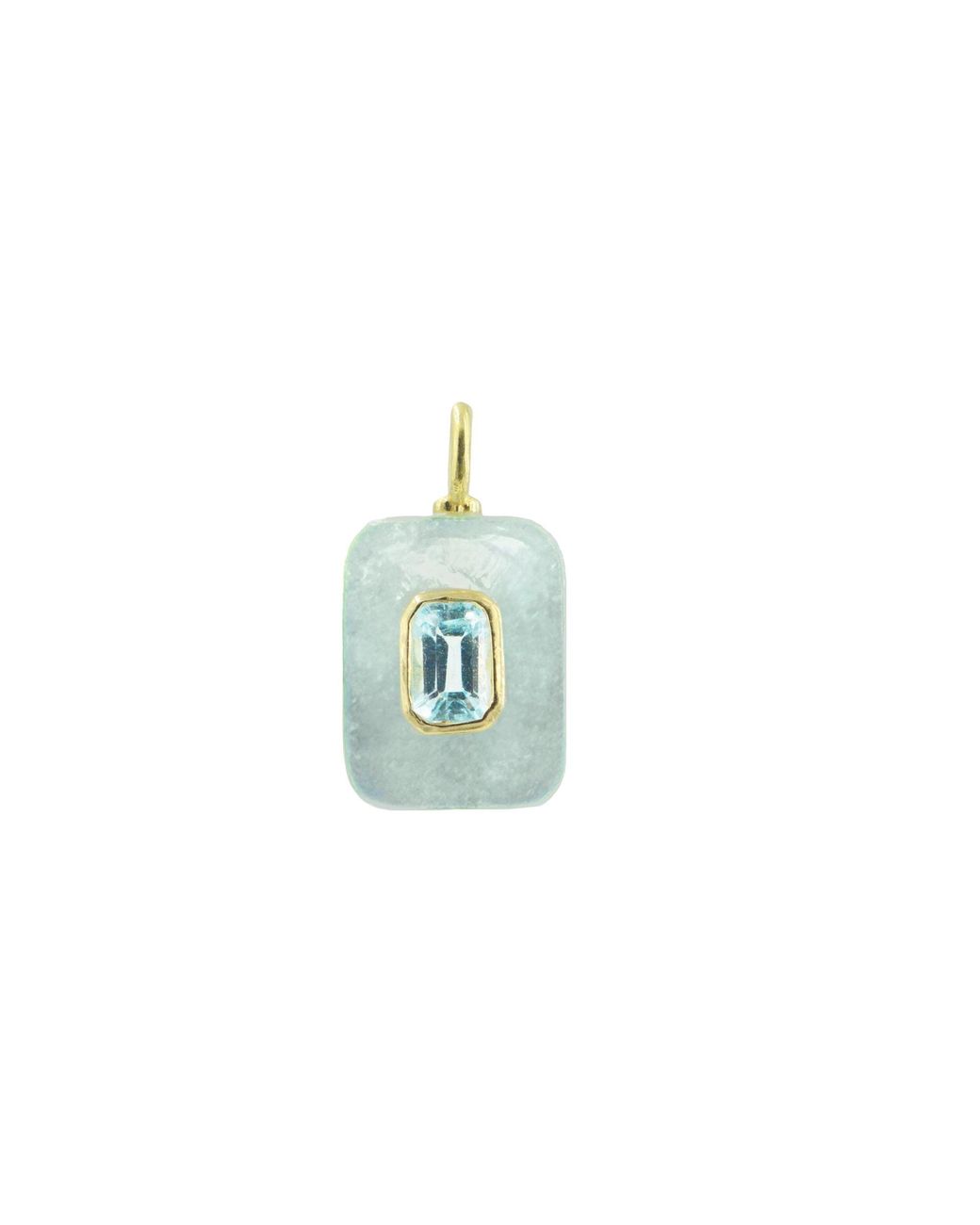 KAMARIA Blue Aquamarine Gemstone Pendant With Topaz