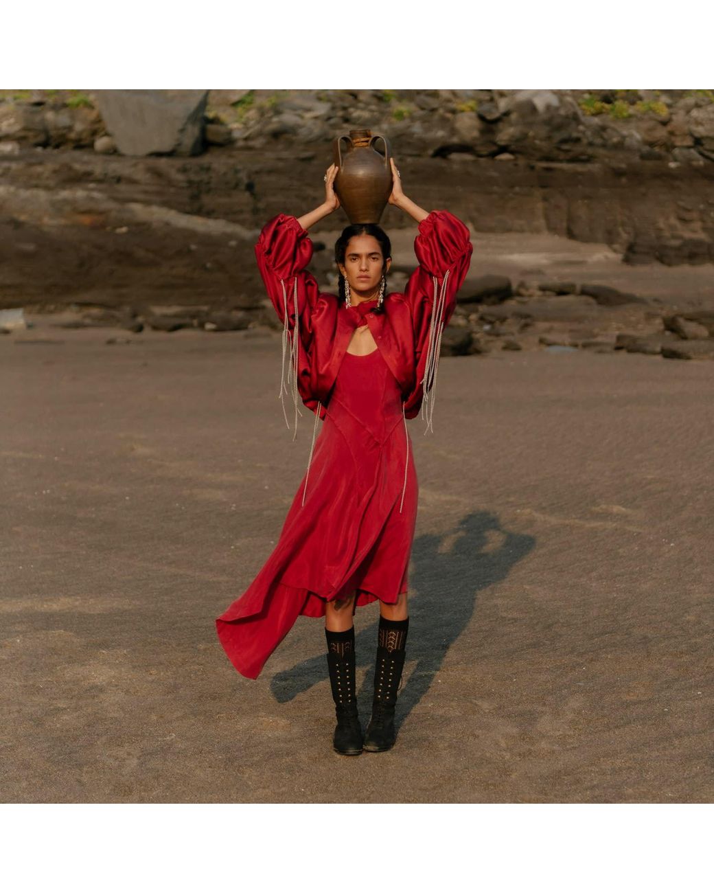 Raxada Red Atalaya Bomber Satin