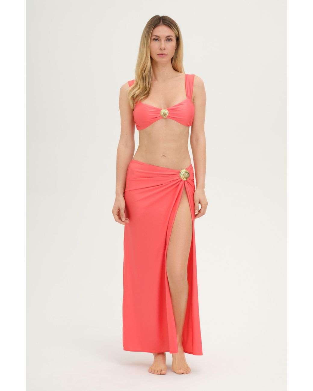 Adriana Pappas Designs Red Luna Skirt Coral Quartz