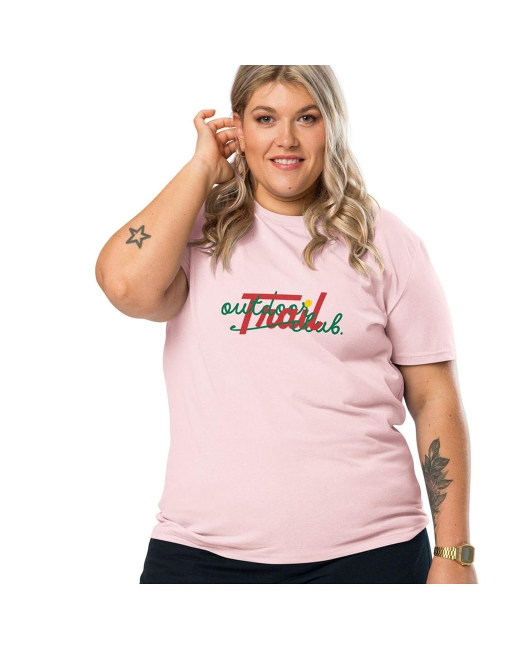 Anchor and Crew Pink Cotton Outdoor Trail Club Supply Organic Cotton T-Shirt