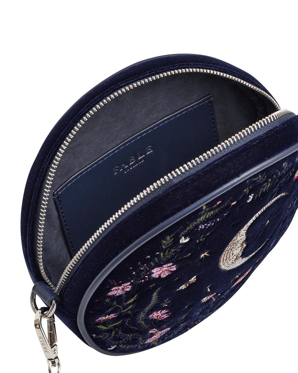 Fable England White Chloe Midnight Garden Embroidered Circle Bag