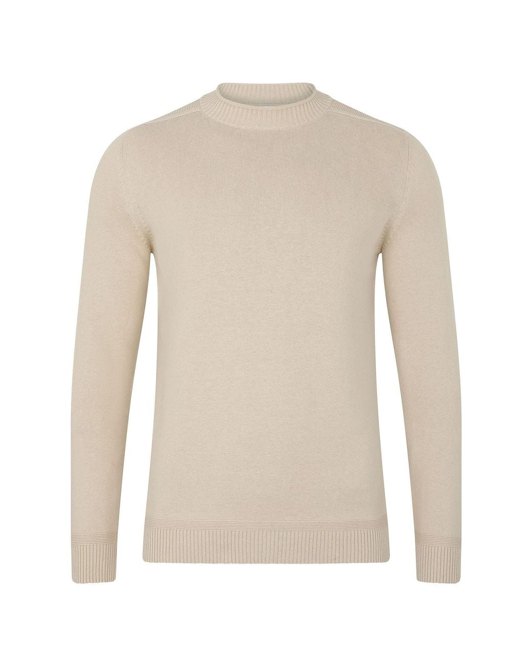 Paul James Knitwear Natural Neutrals Lightweight Cotton Linen Slaithes Saddle Shoulder Jumper for men