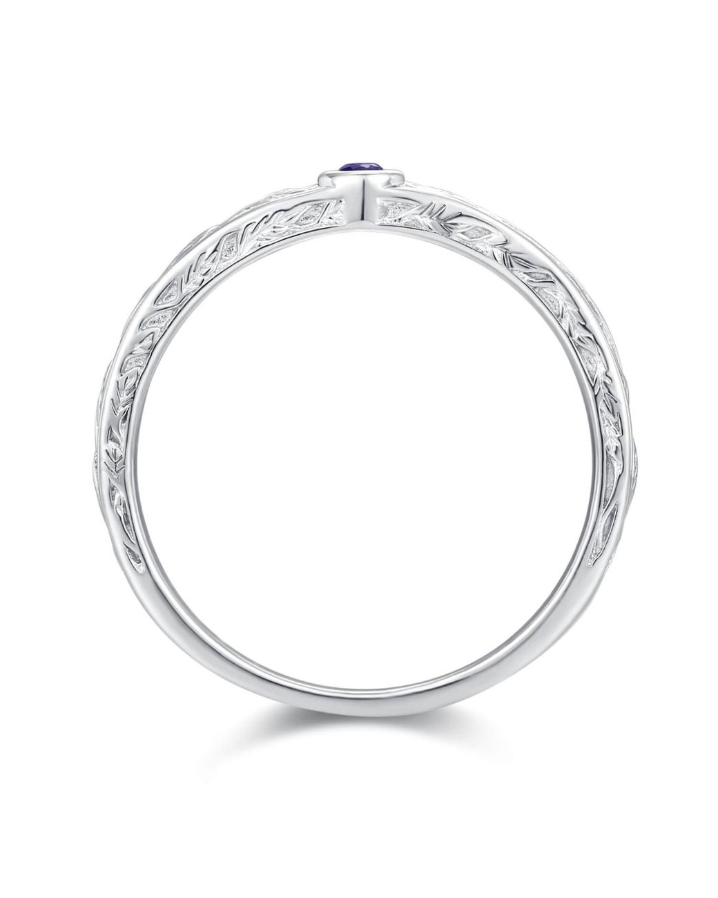 Azura Jewelry New York Blue Mallorn Leaf Sapphire Band Vermeil for men