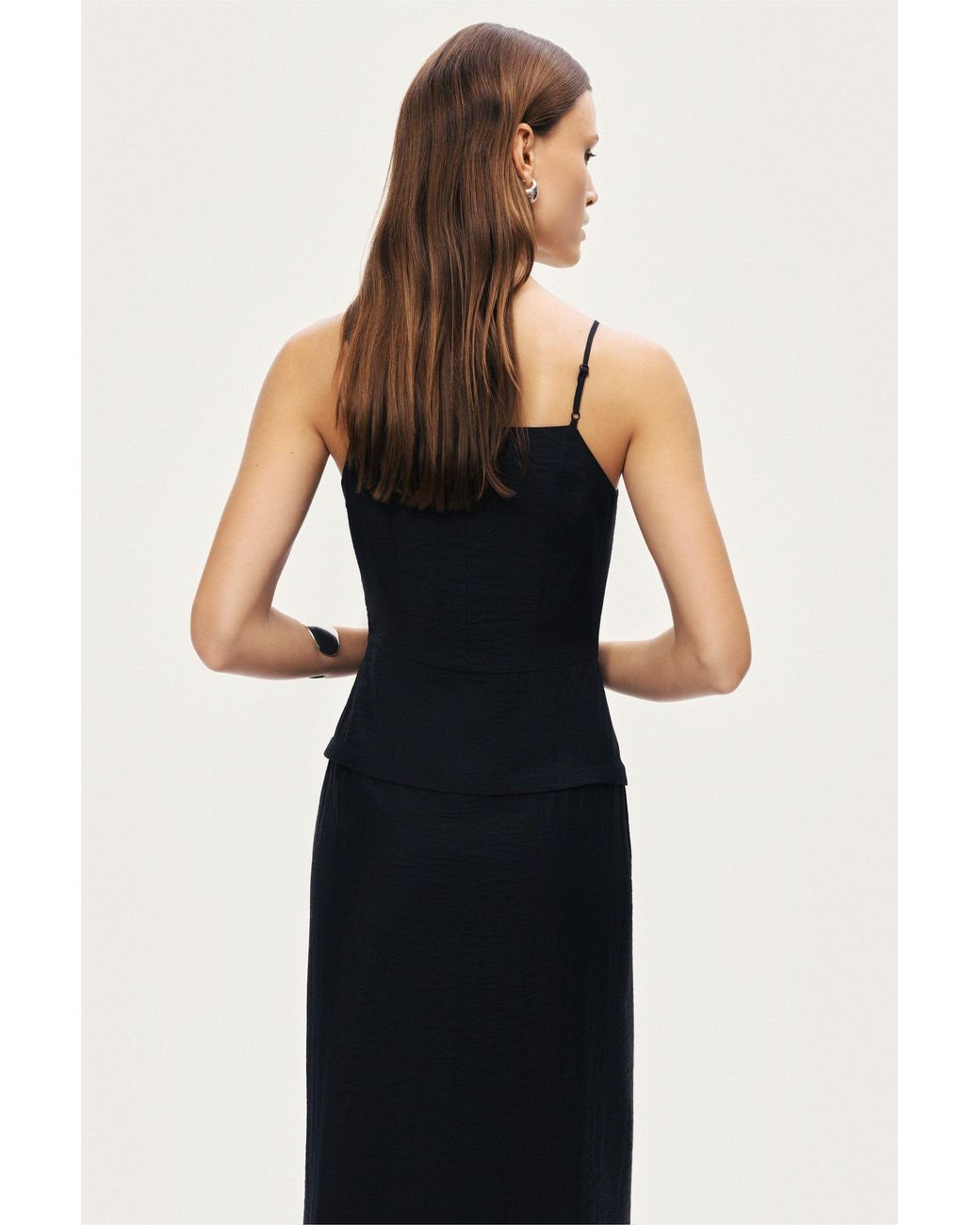 Nocturne Black Spaghetti Strap Maxi Dress