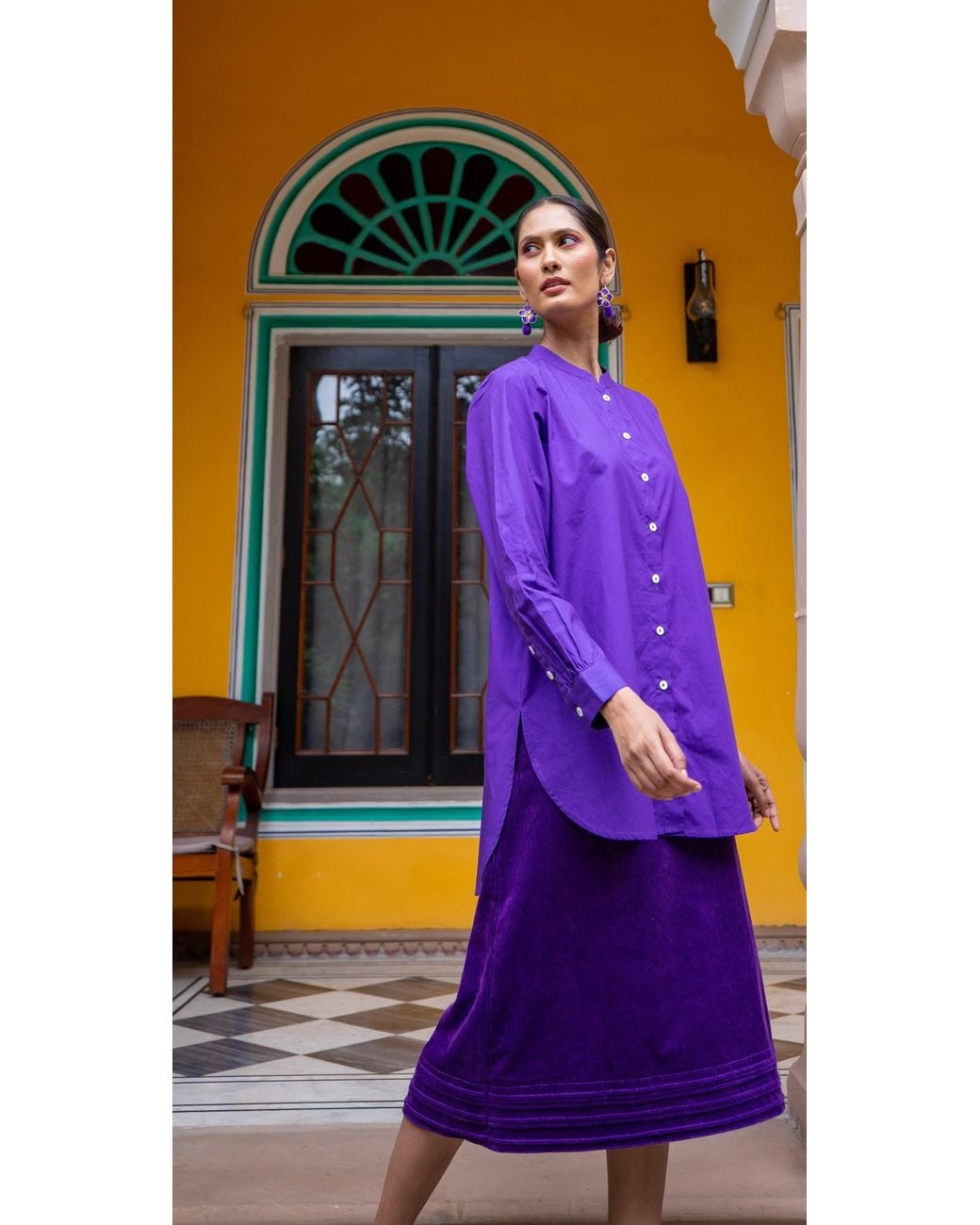 NoLoGo-chic Blue Malabar Oversized Shirt