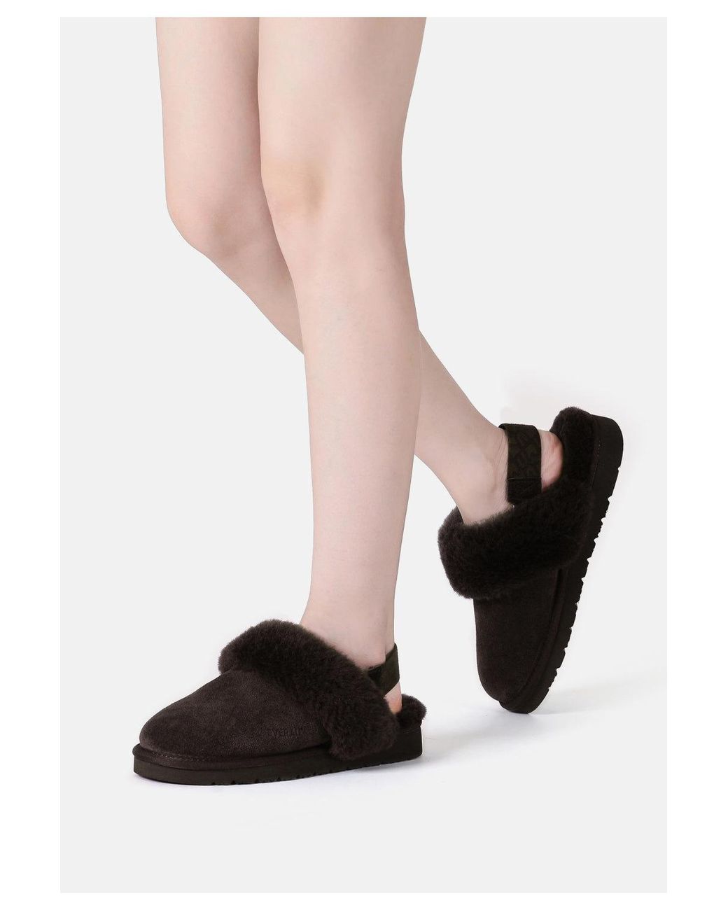 EverAu Australia Brown Pelican Removable Strap Slingback Slippers