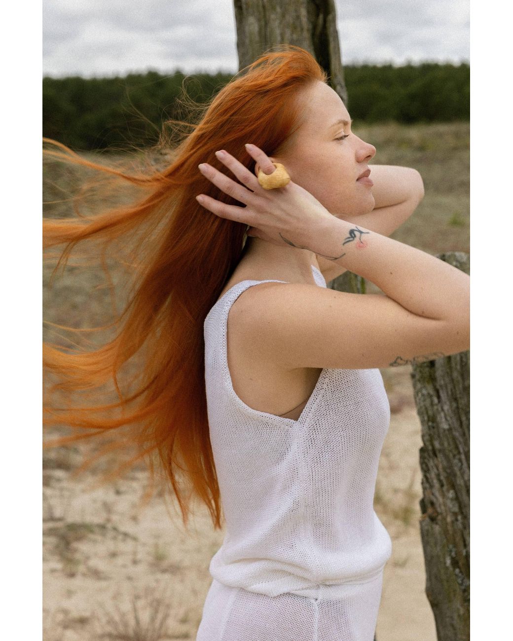 SALANIDA White Mare 100% Linen Tank Top