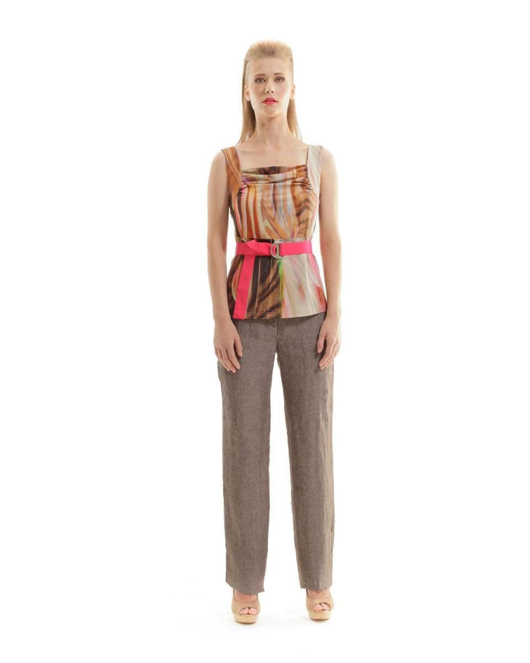 Conquista Brown Linen Pants