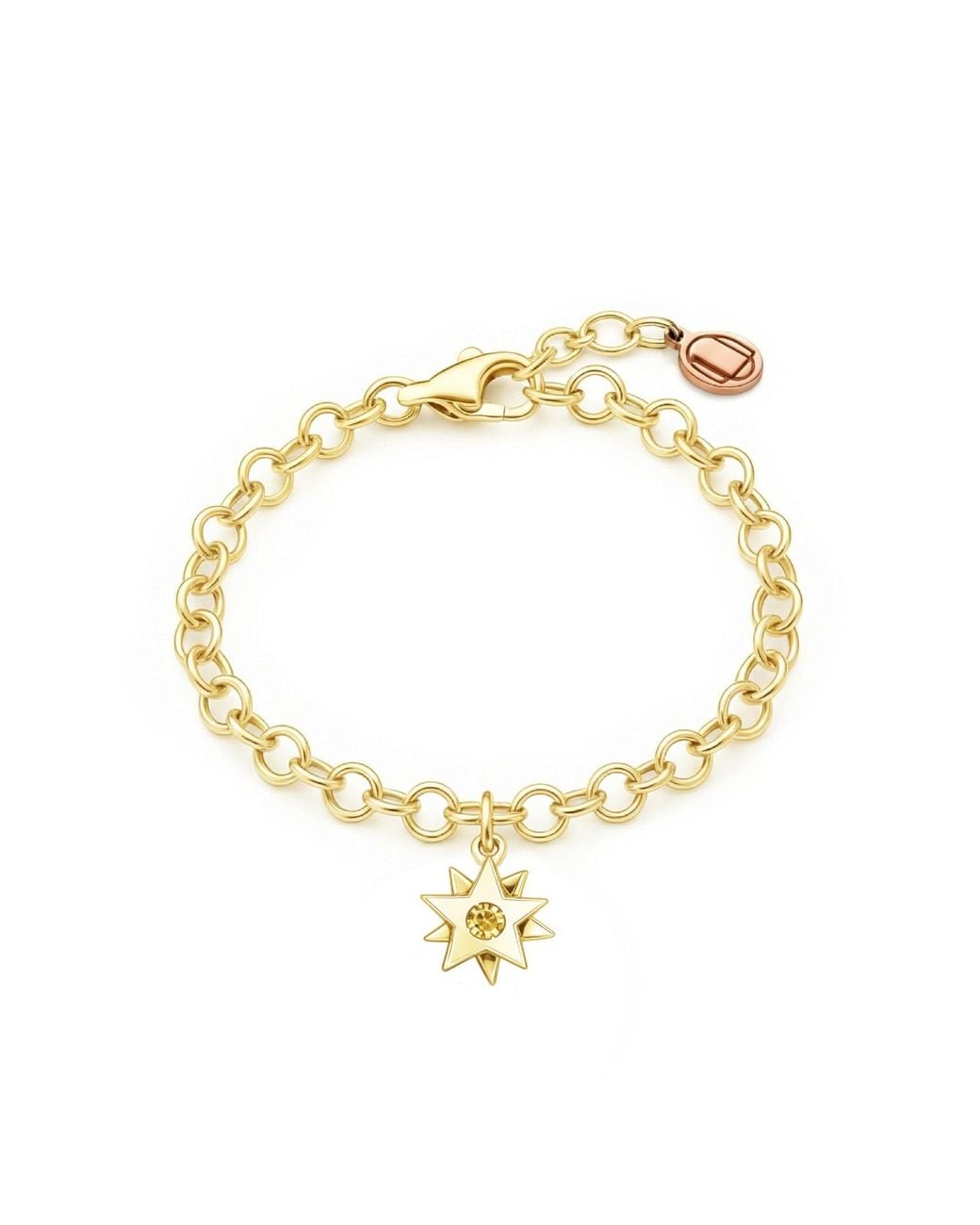 Unaloe Metallic Starburst Gemstone Charm Bracelet – Vermeil