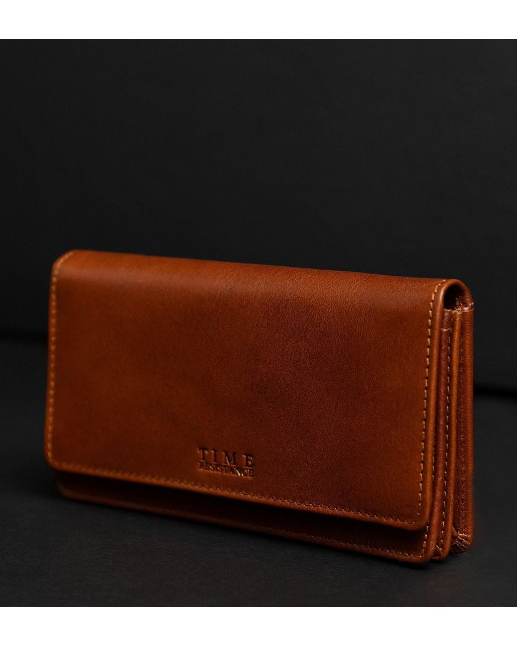 Time Resistance Brown Leather Continental Wallet