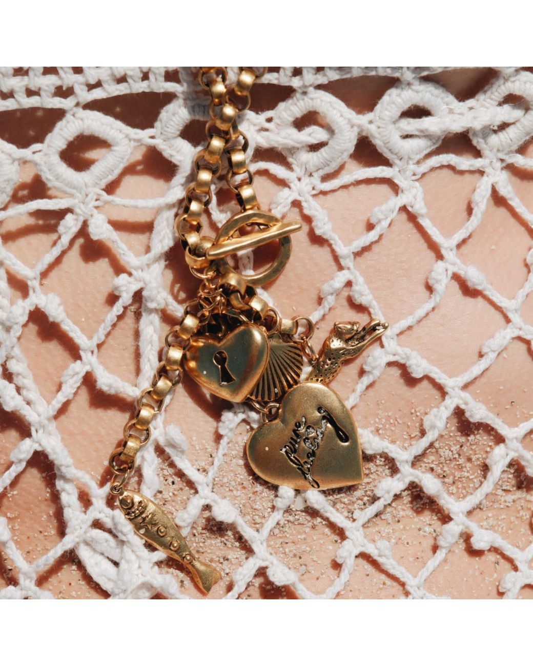 Sccollection Metallic August Layered Charm Necklace