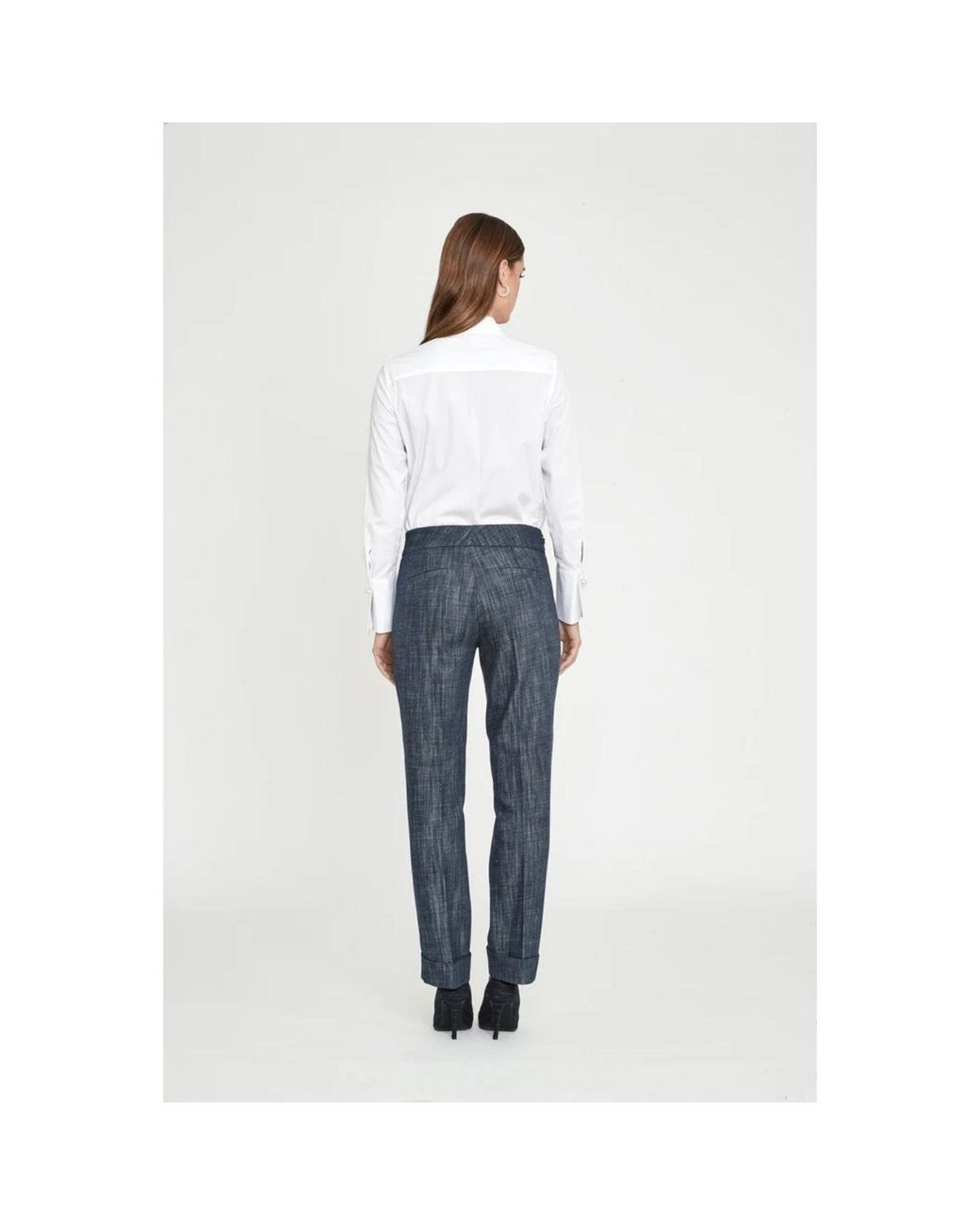 The Extreme Collection Blue Denim Tailored Straight-Leg Trousers Atelier