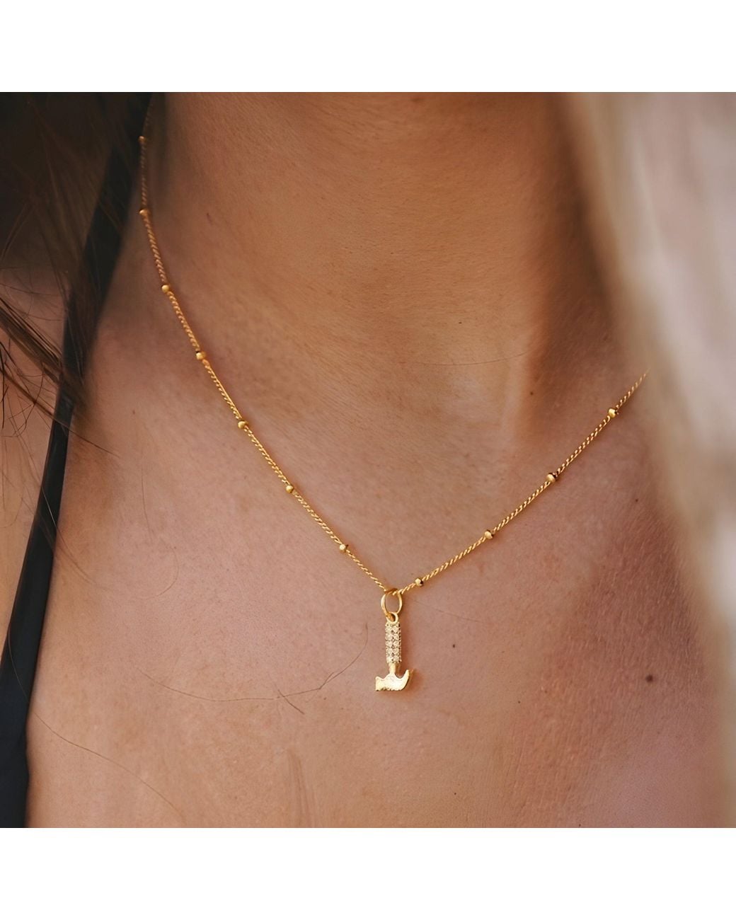 With Love Darling Metallic Hammer Necklace Diamond