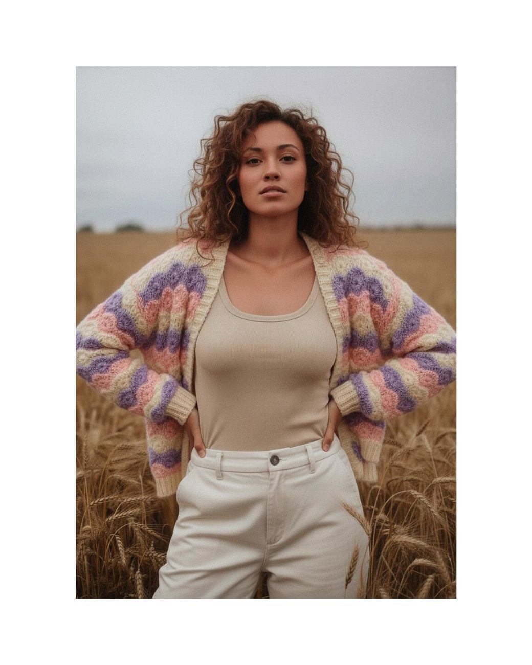 Saachi Pink Scallop Pastel Knitted Cardigan