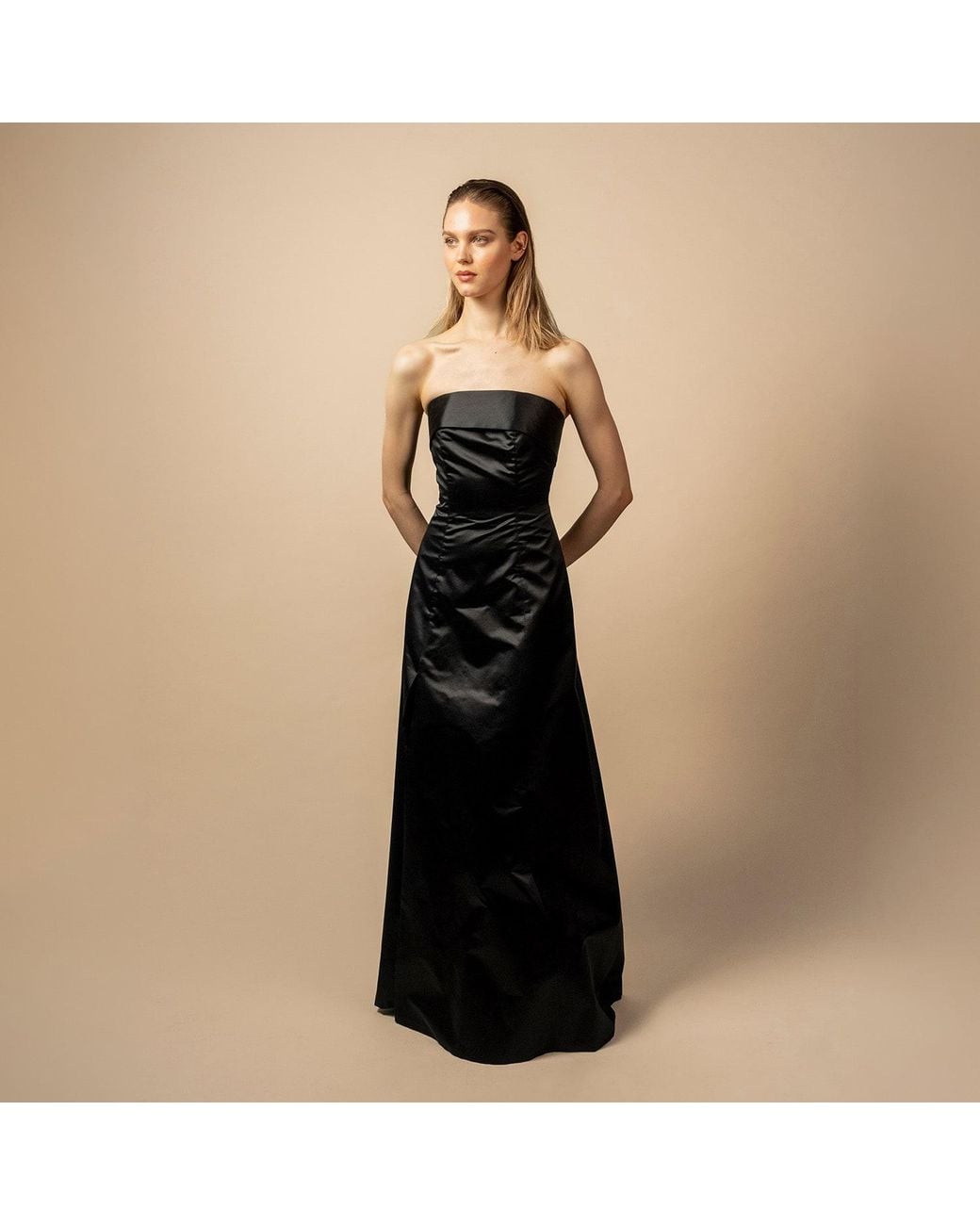 Anse Victorin Black Irena Silk Dress