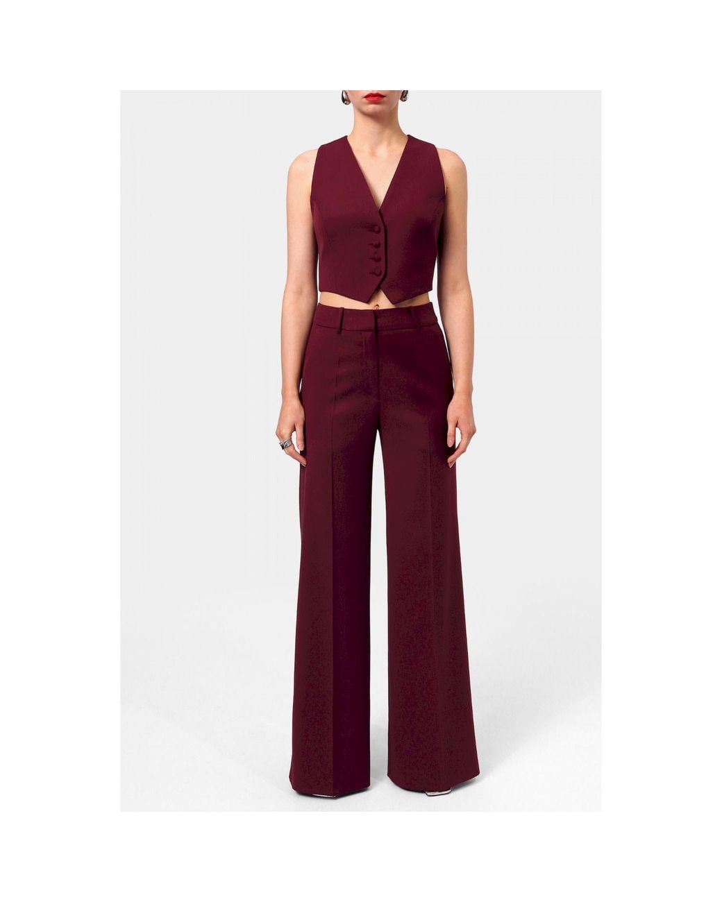 AGGI by HALEWSKI Red Sylvia Burgundy Wine Vest