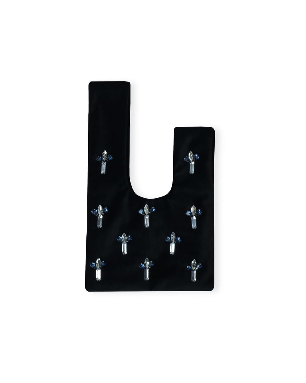 2KStyle Black Angel Crystal Hand-Embellished Event Velvet Pouch