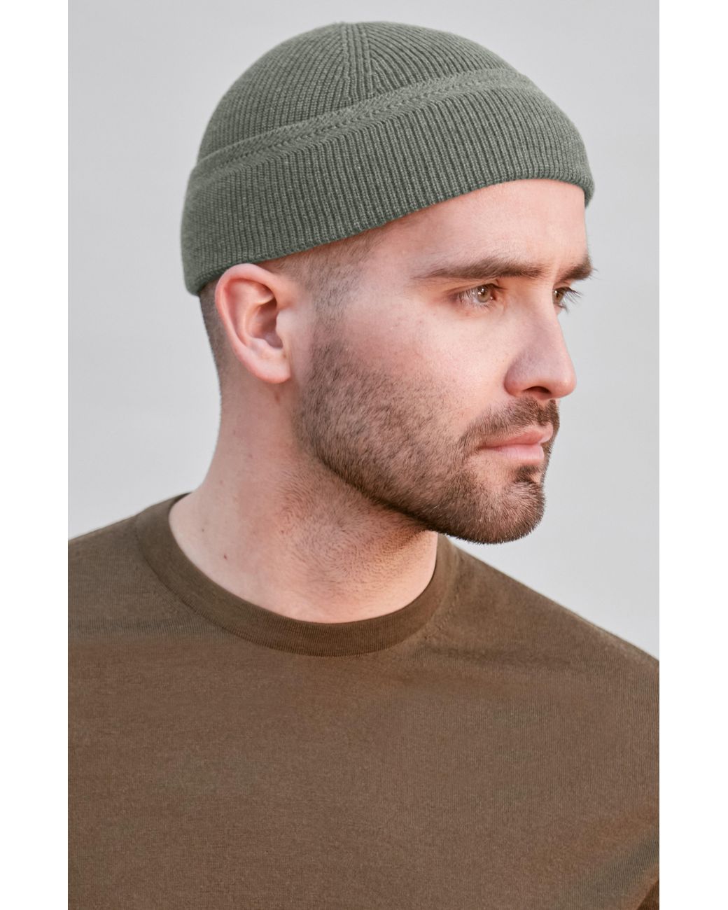 Paul James Knitwear Green Lightweight Cotton Foweey Fisherman Beanie for men