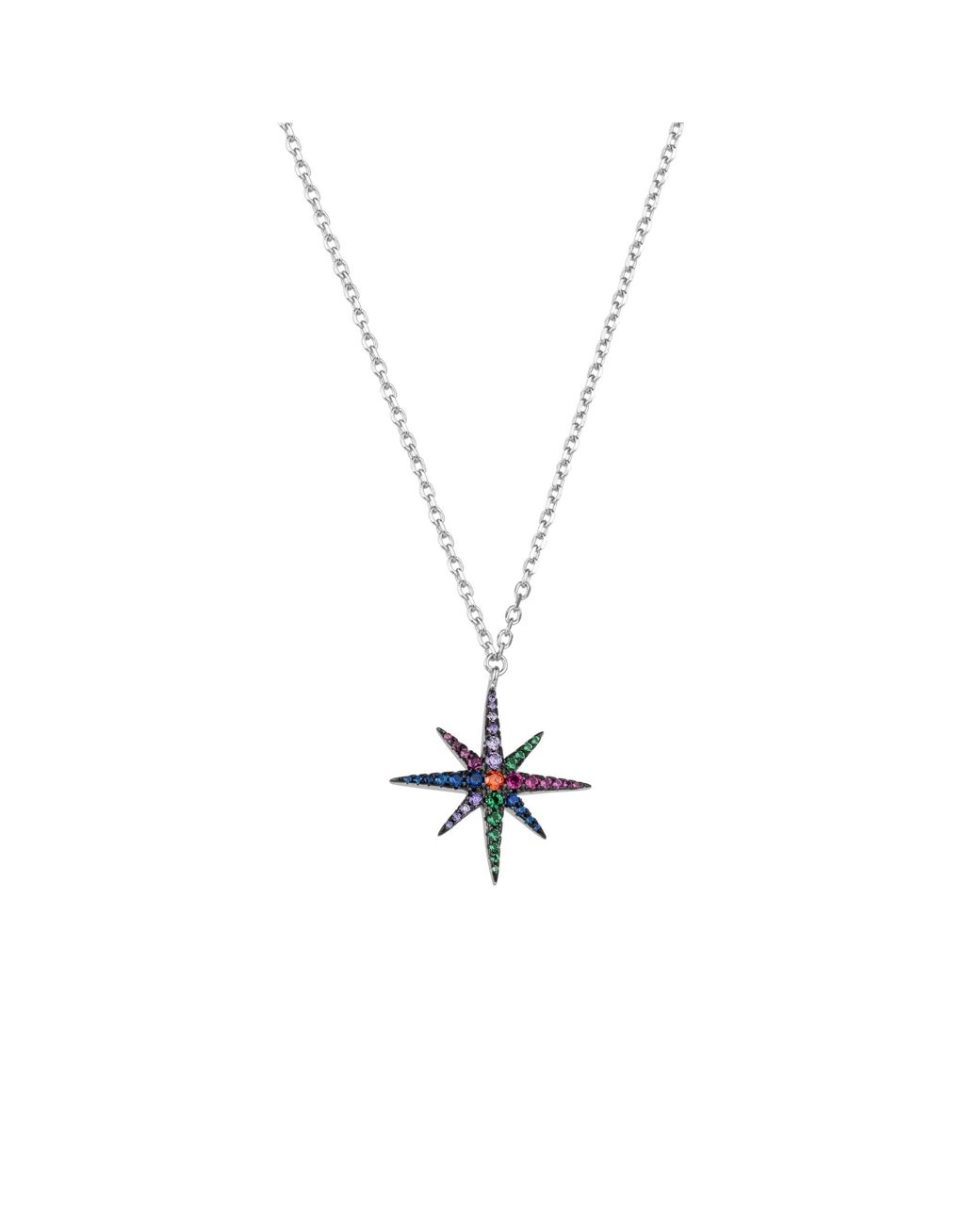 Spero London Metallic Sterling Starburst Necklace
