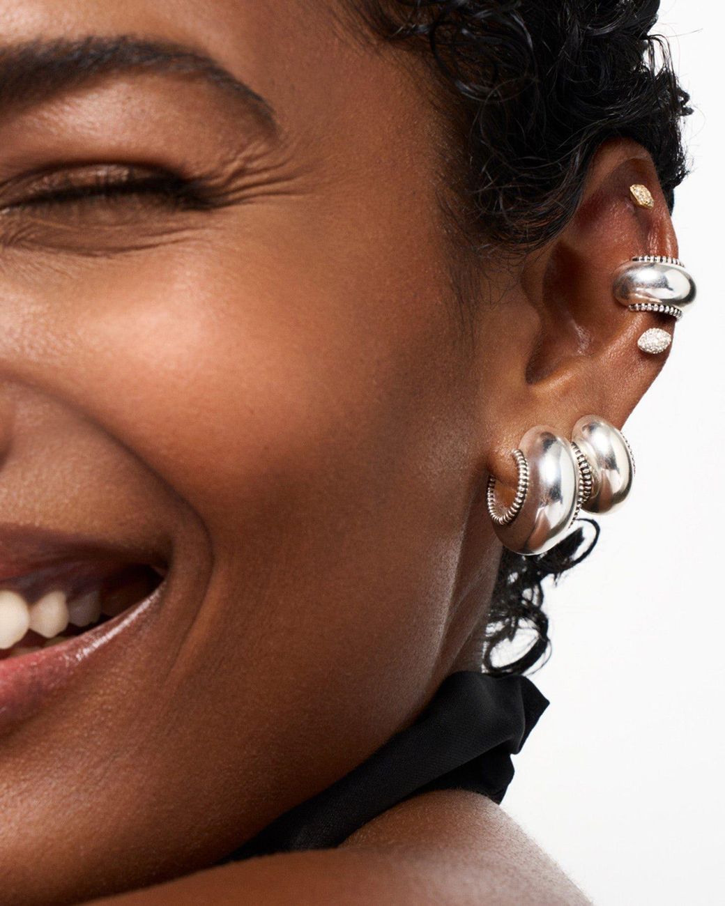 Stone Fruit Metallic Small Disc Hoops