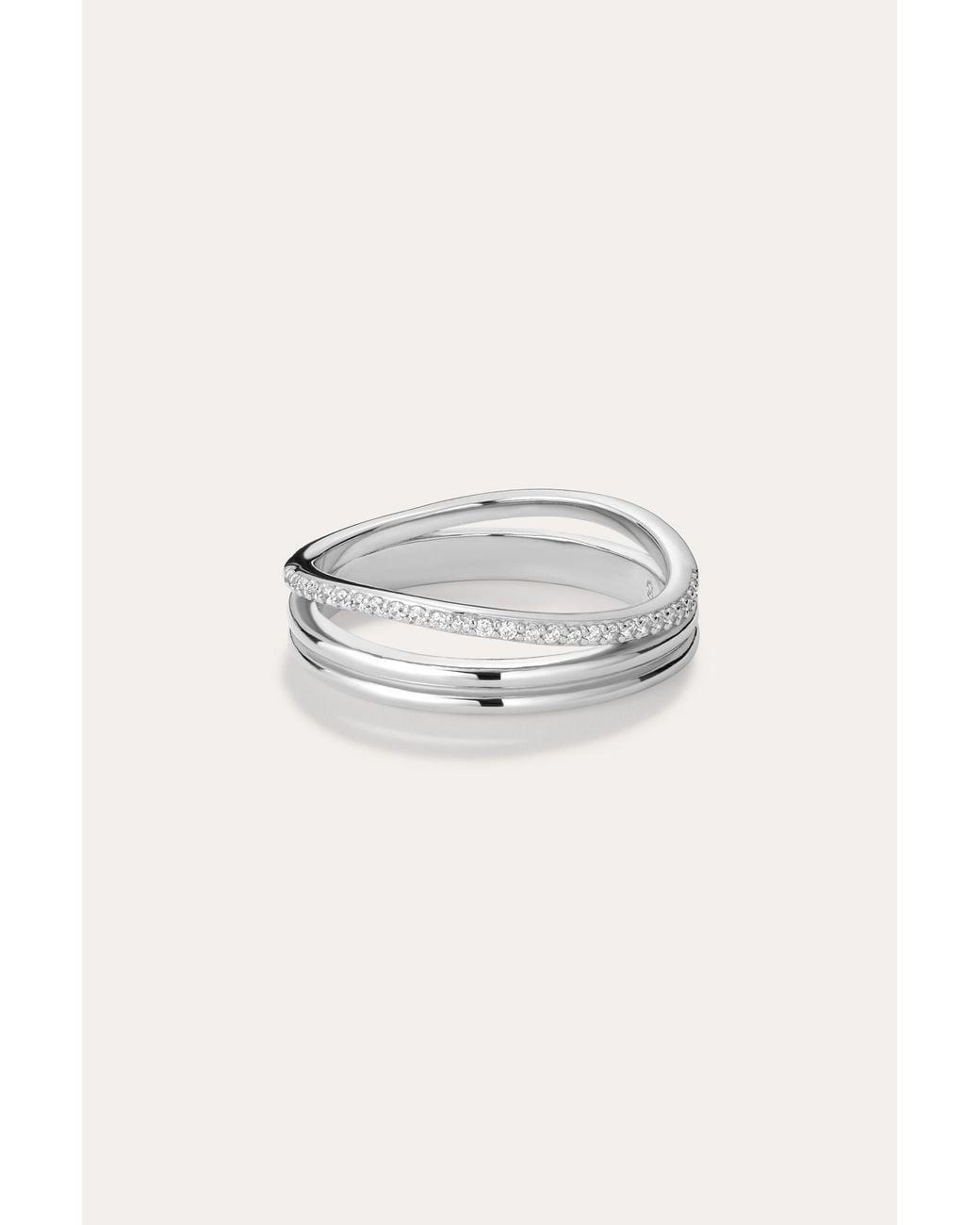 Vanhi White Noor Pavé Triple Band Ring