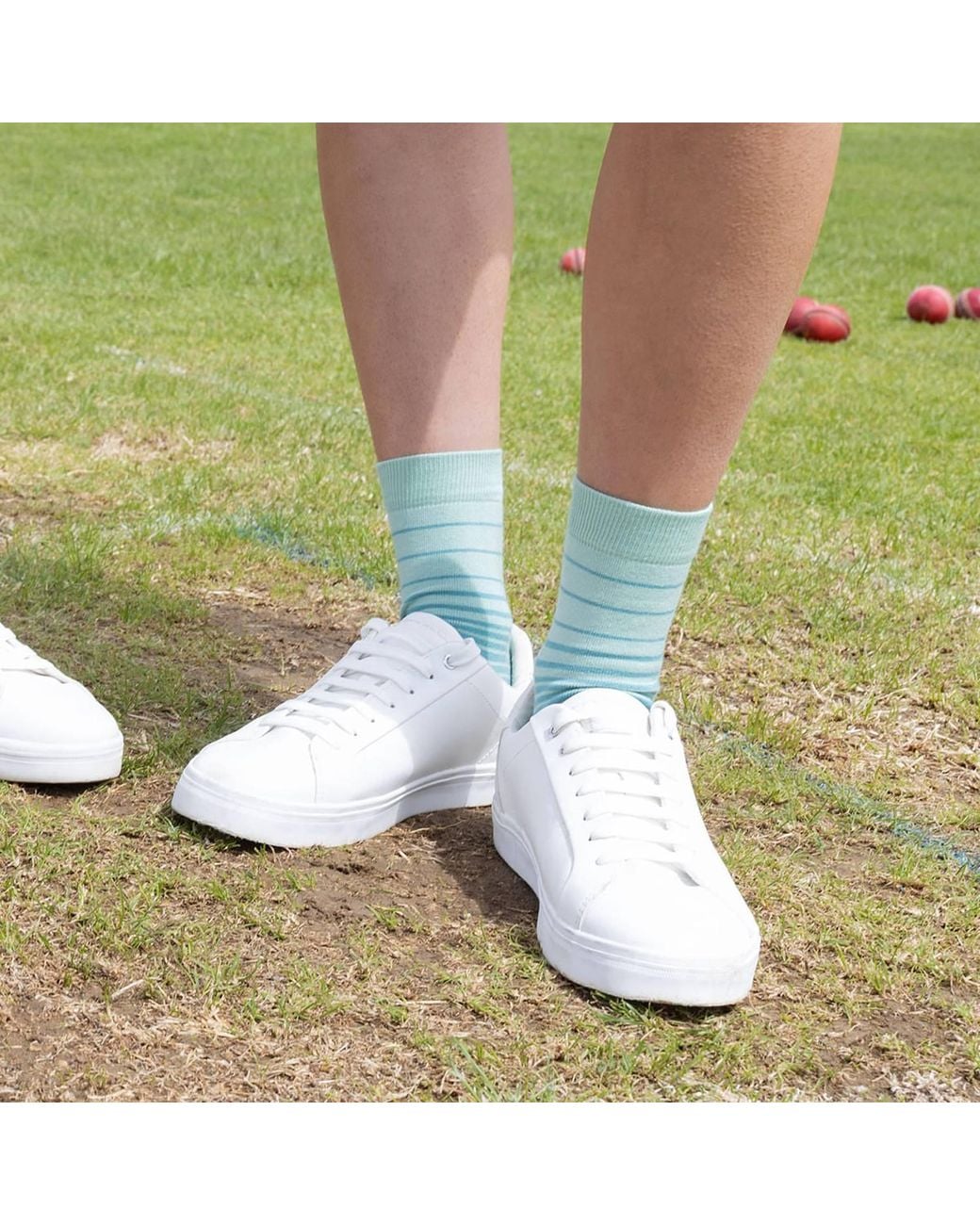 Peper Harow - Made in England Green Retro Stripe Luxury Crew & Trainer Socks Bundle