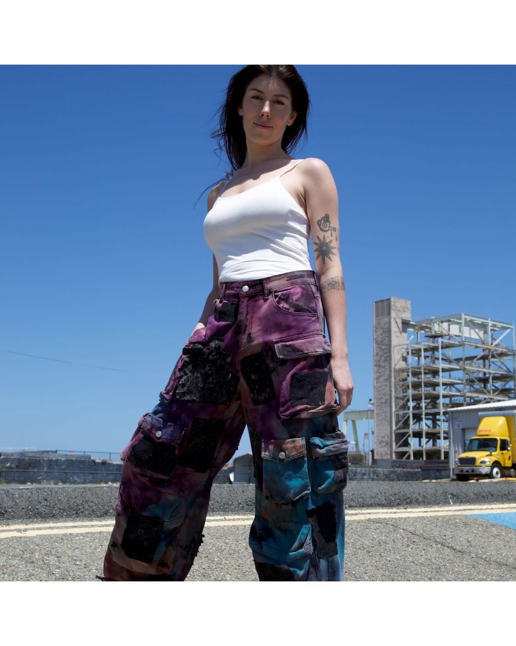 Zasta Studio Blue Fragment Cargo Pant