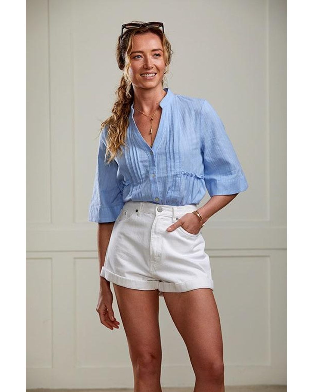 Guinea London Blue Cornflower Cotton Top