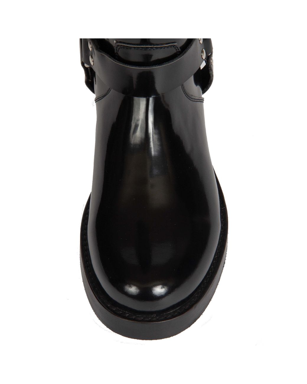 Urbnkicks Black Tall Biker Patent Boots