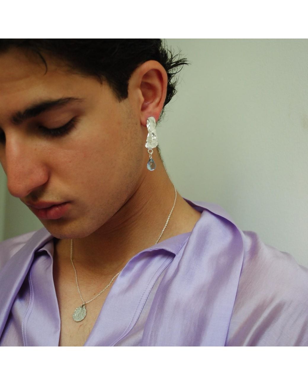 De Roms Blue The Aurora Molten Topaz Drop Earrings