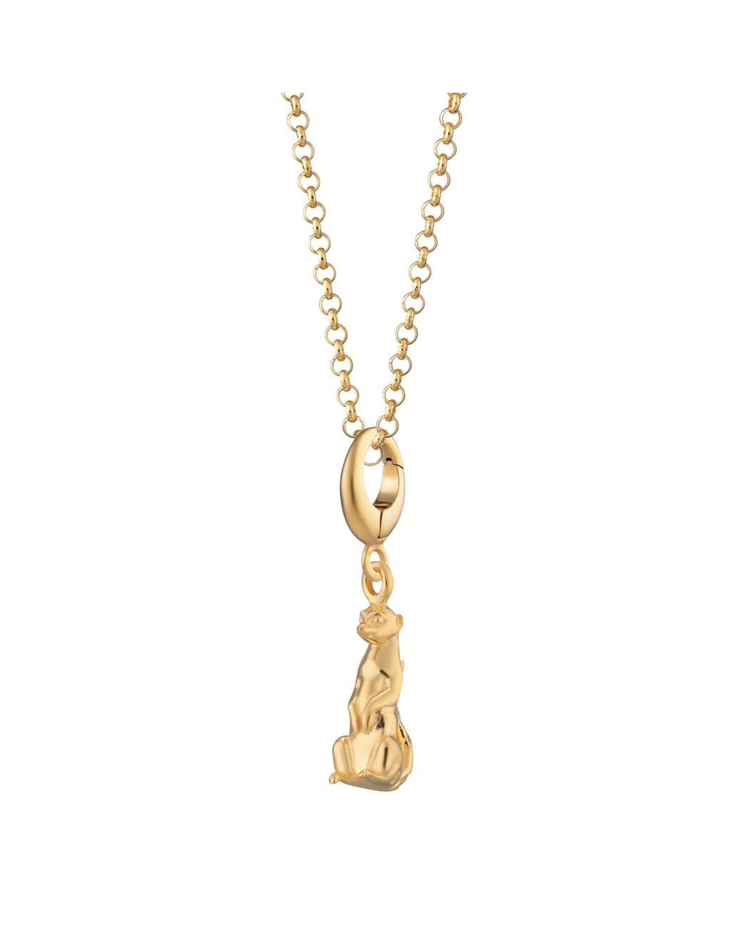Lily Charmed Metallic Plated Meerkat Charm Necklace